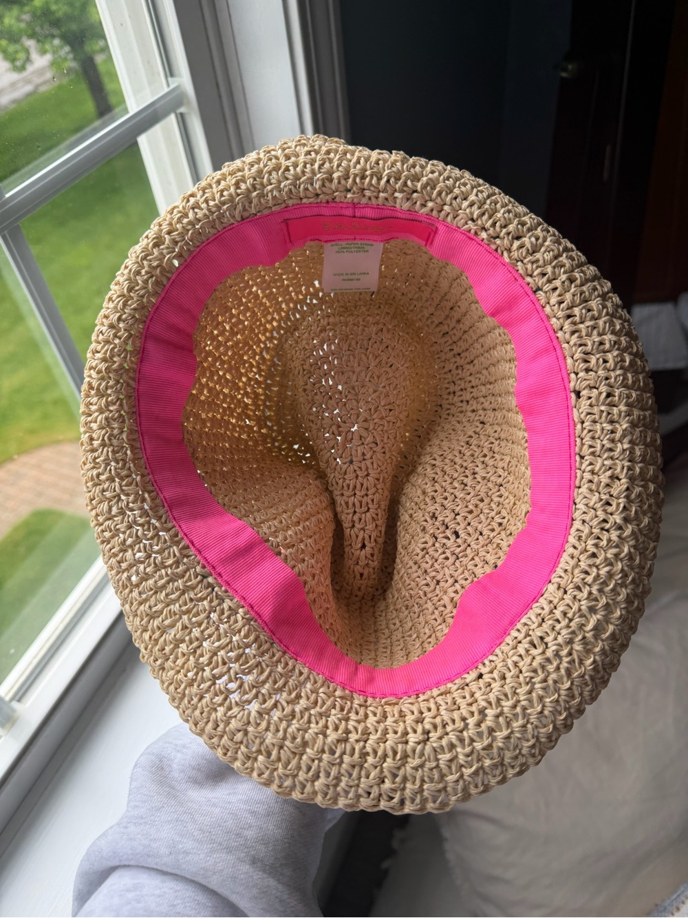 Lilly Pulitzer Straw Fedora with Blue Floral Band - Picture 3 of 3
